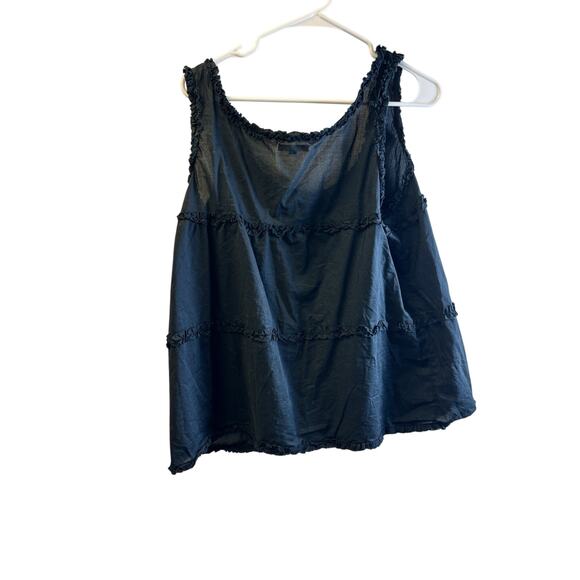 Gap Button Up Black Tank With Ruffle Detail xL - Picture 2 of 3